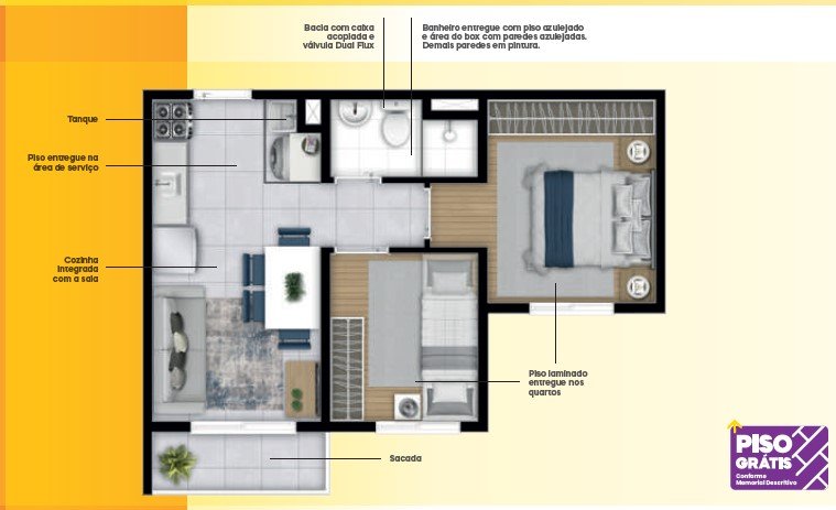 02 Dorm com sacada e vaga